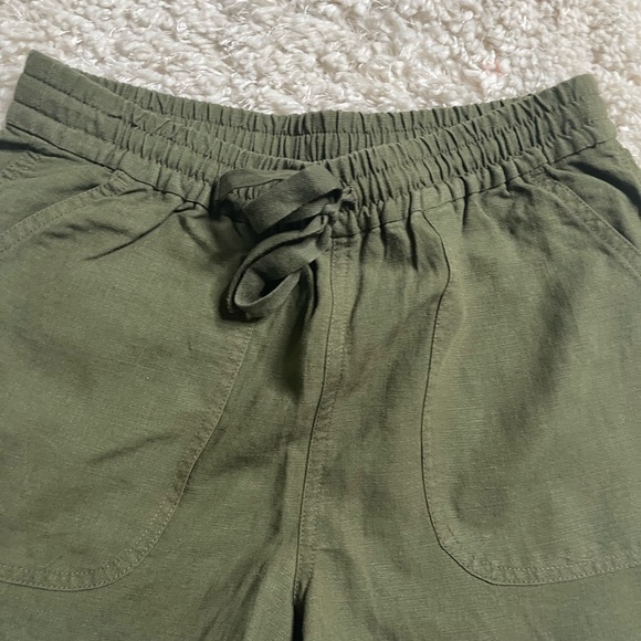 J. Crew Linen Blend Tie Waist Short Green Size XS - Picture 8 of 10